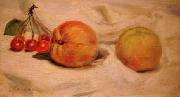 Pierre-Auguste Renoir Duraznos y cerezas oil painting reproduction